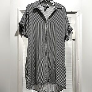 Black and White Striped Blouse